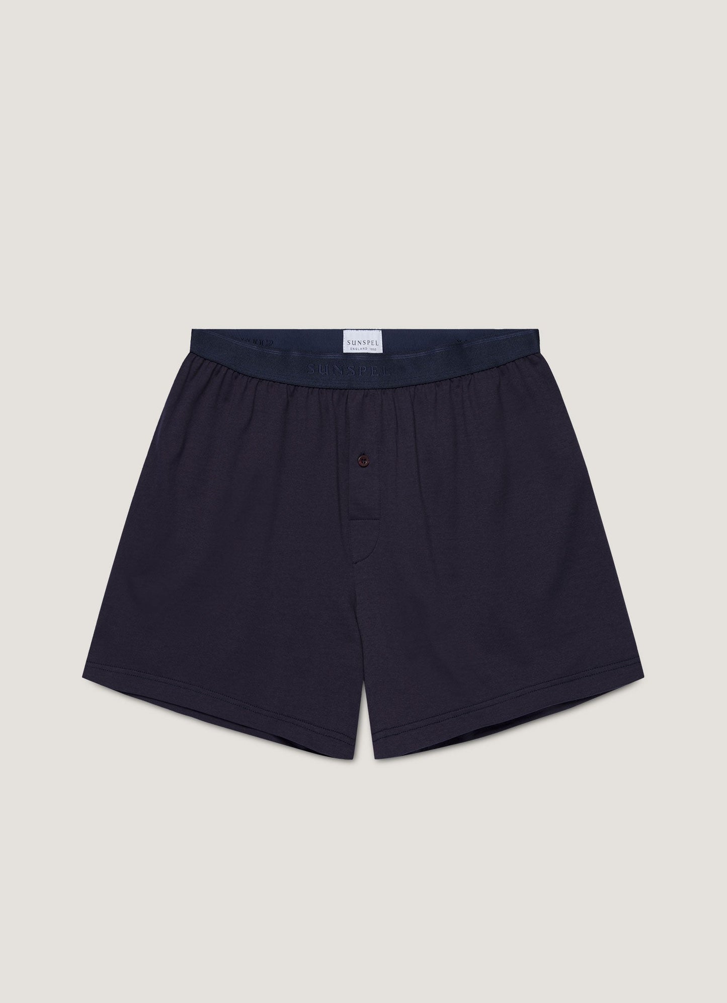 Mens Superfine Cotton One Button Boxer Shorts In Navy Mshr4413 Buaa
