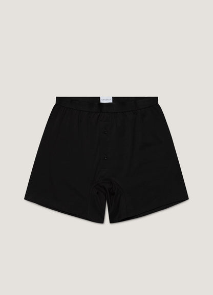 Mens Superfine Cotton Two Button Boxer Briefs In Black Mshr4415 Bkaa