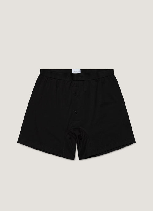 Mens Superfine Cotton Two Button Boxer Briefs In Black Mshr4415 Bkaa