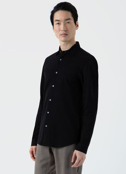 Mens Pima Pique Shirt In Black