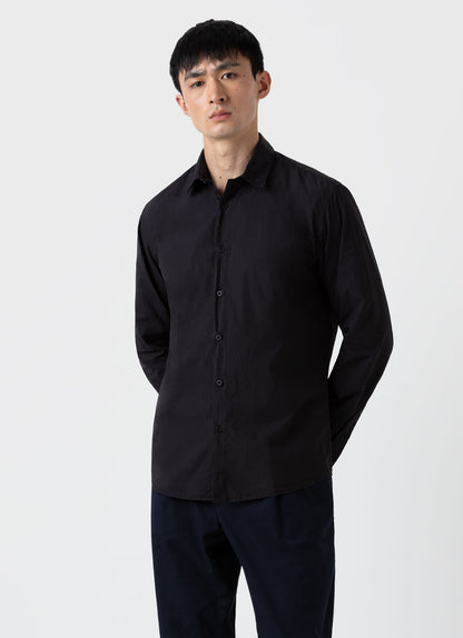 Men S Lightweight Poplin Shirt In Black Msht2059 Bkaa