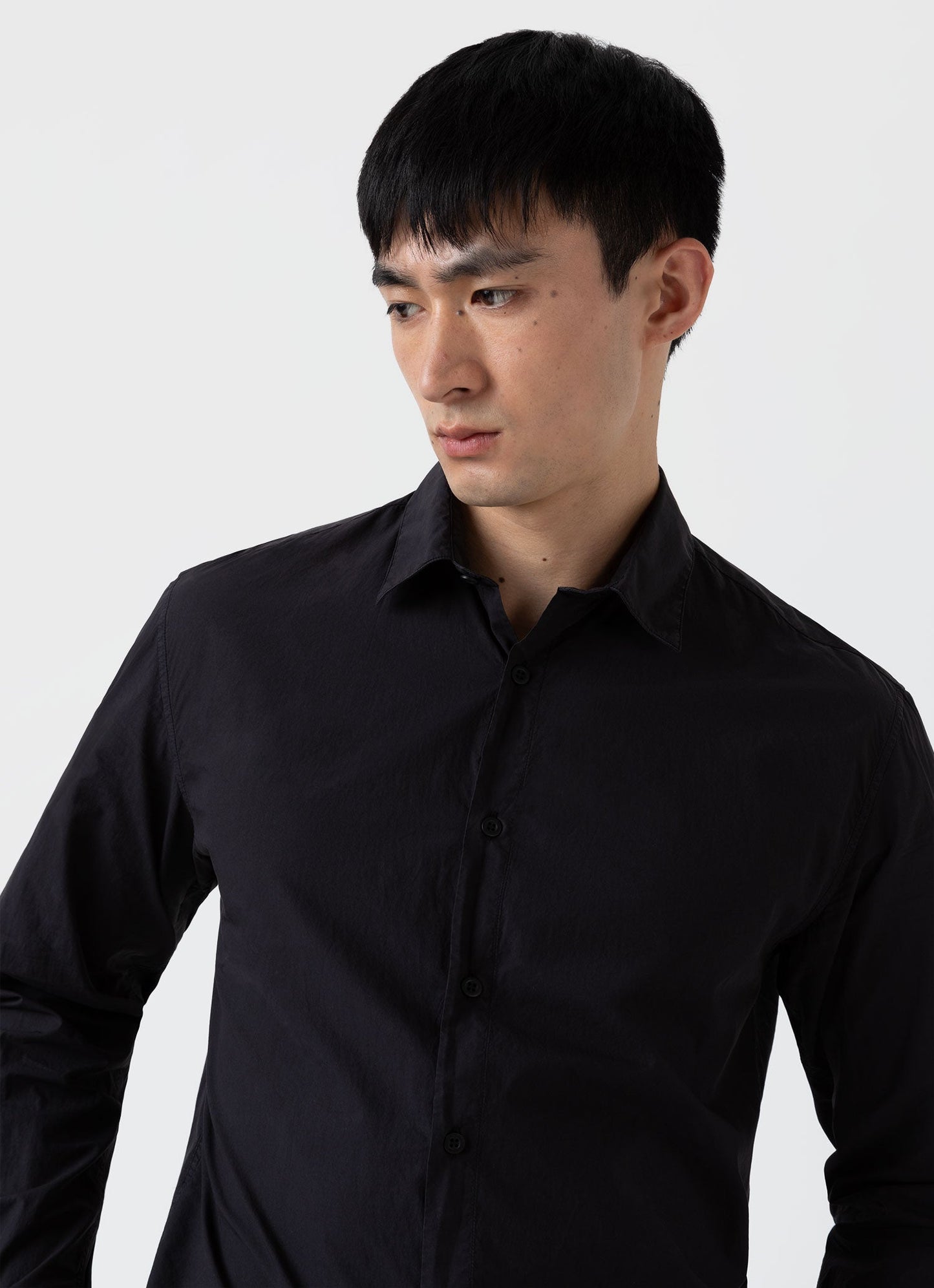 Men S Lightweight Poplin Shirt In Black Msht2059 Bkaa