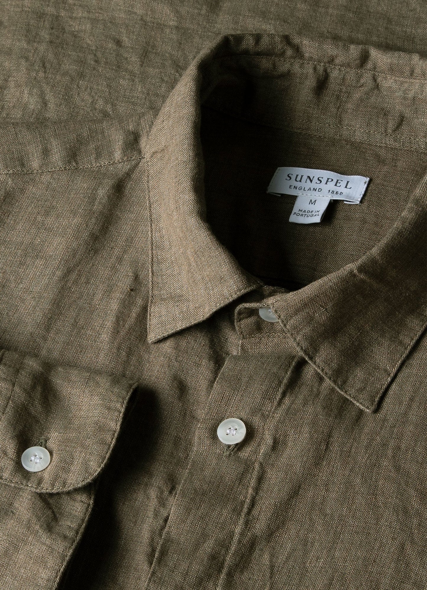 Mens Linen Shirt In Khaki Msht2061 Gnid