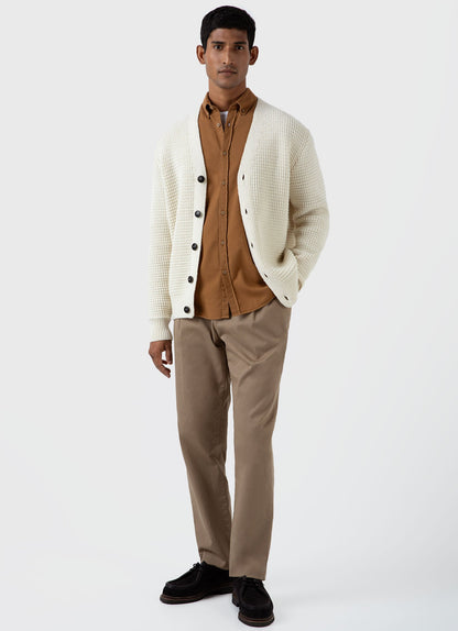 Mens Brushed Cotton Flannel Shirt In Dark Camel Msht2074 Bres