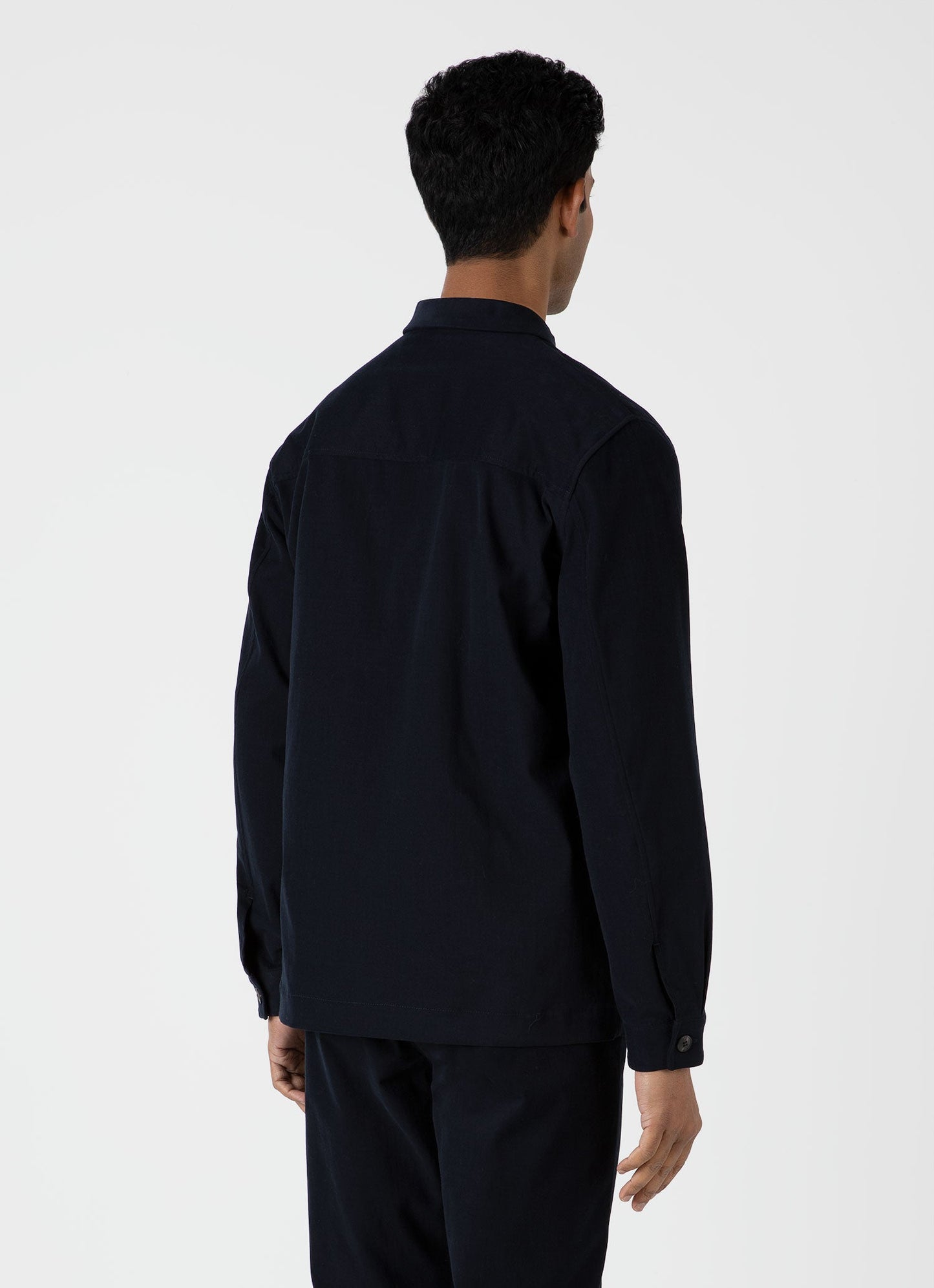 Mens Brushed Cotton Wool Overshirt In Navy Msht2094 Buaa