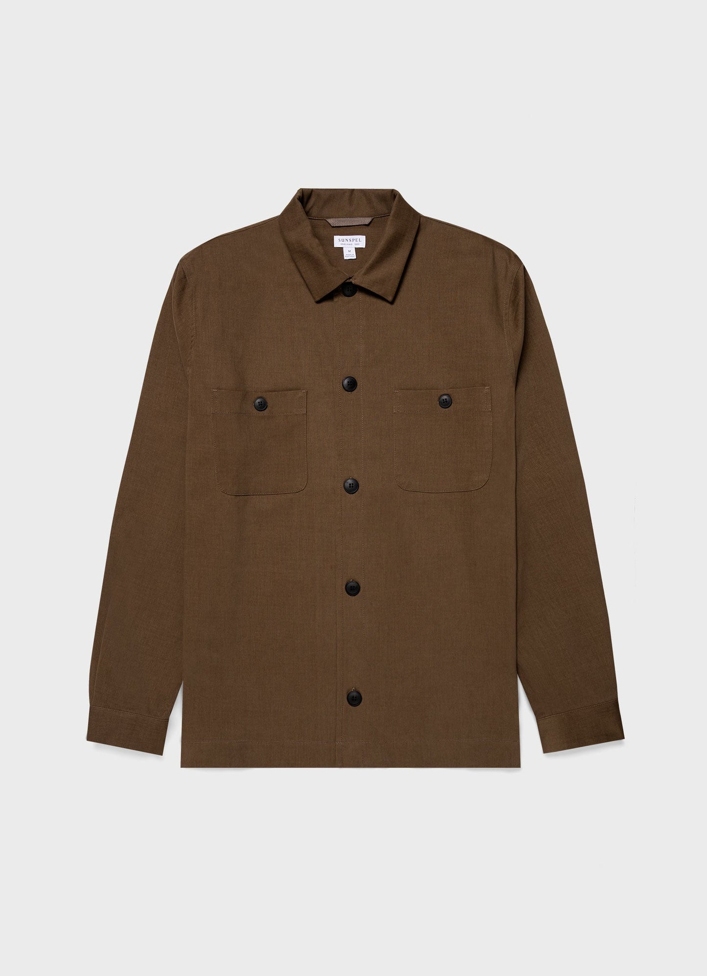 Mens Brushed Cotton Wool Overshirt In Dark Stone Msht2094 Whdc