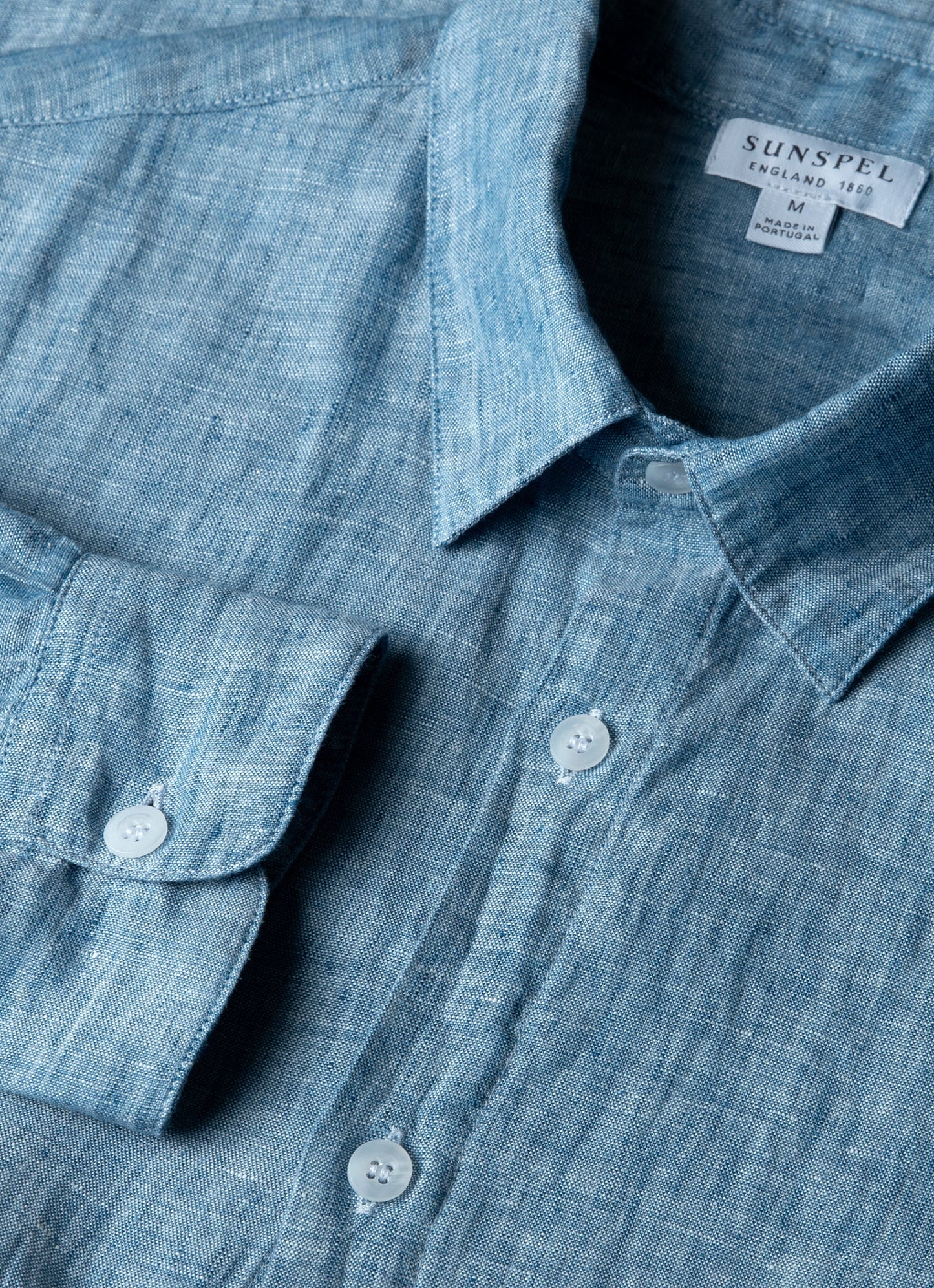 Mens Linen Shirt In Como Blue Msht2106 Buvp