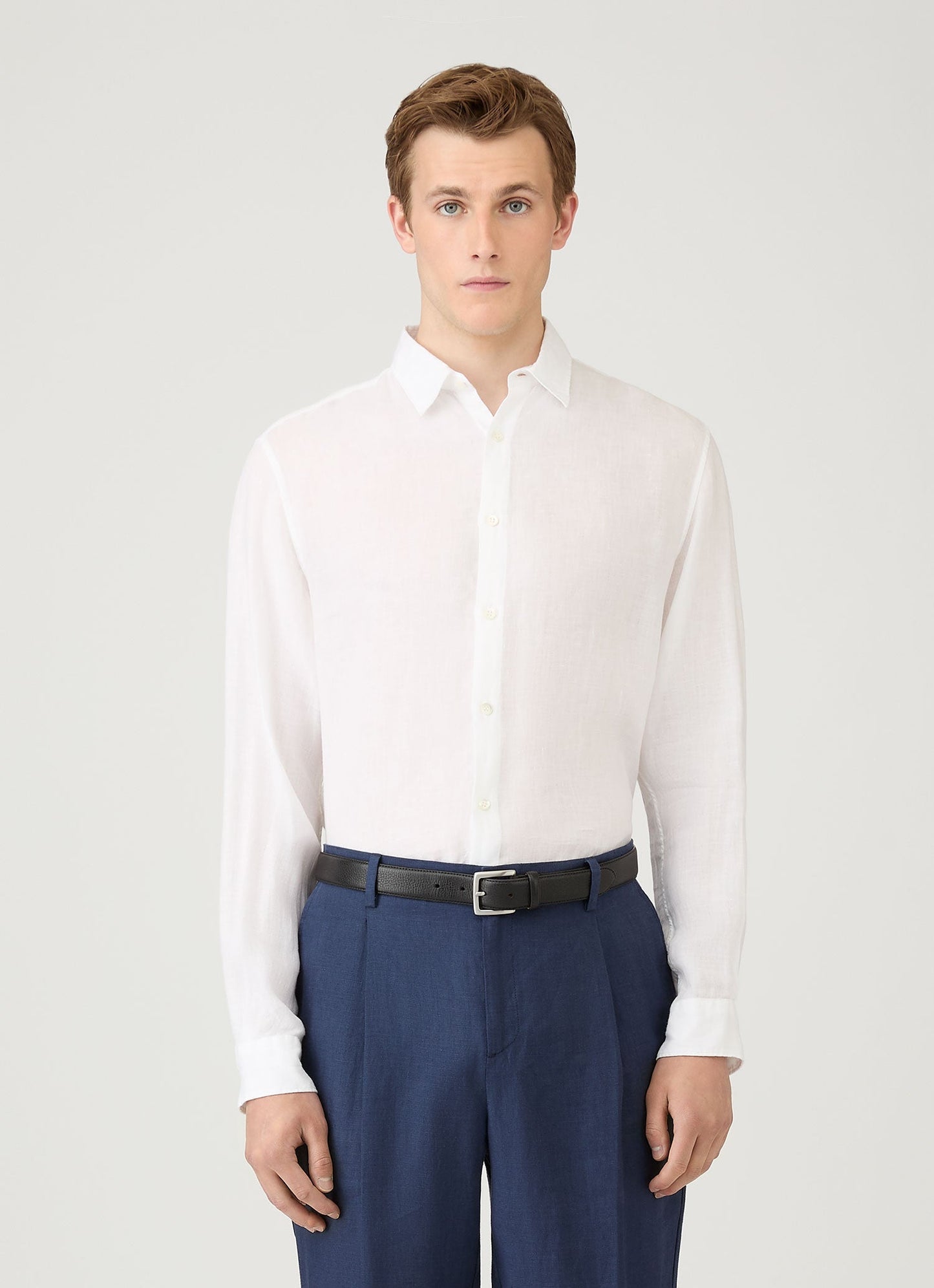 Mens Linen Shirt In White Msht2106 Whaa