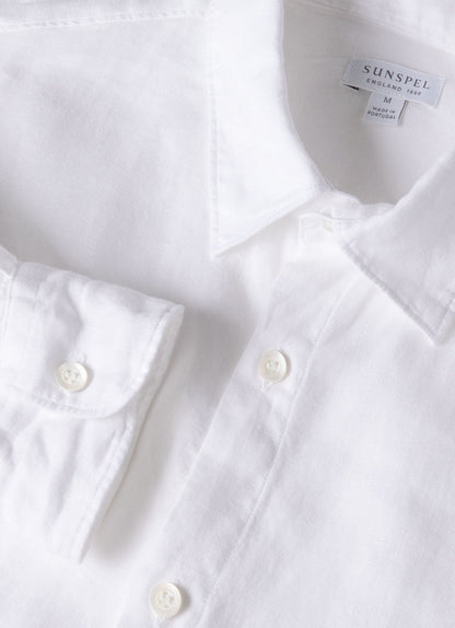 Mens Linen Shirt In White Msht2106 Whaa