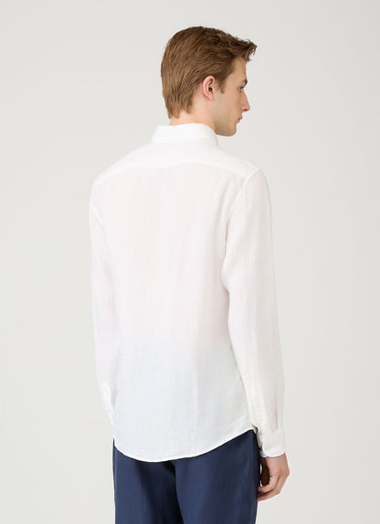 Mens Linen Shirt In White Msht2106 Whaa
