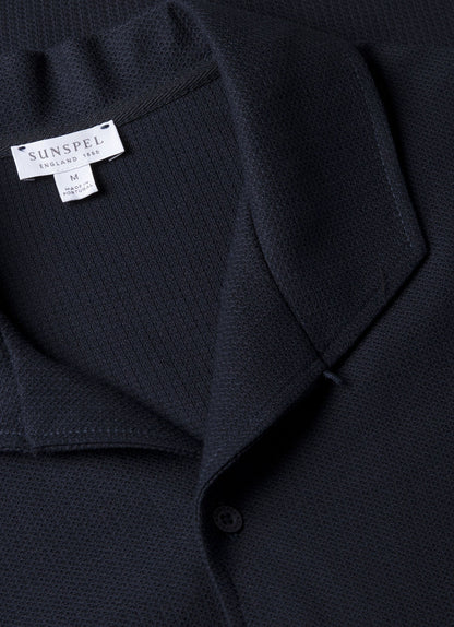 Mens Short Sleeve Textured Jersey Shirt In Midnight Navy Msht2109 Buvn