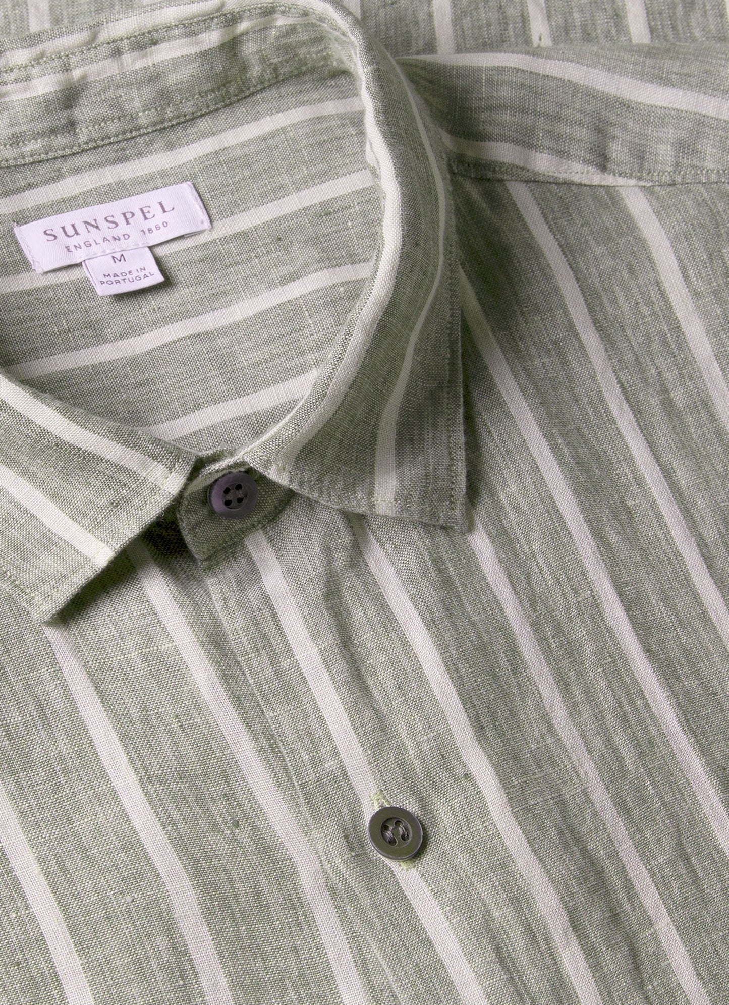 Mens Short Sleeve Linen Shirt In Dusk Green Ecru Msht2119 Stno