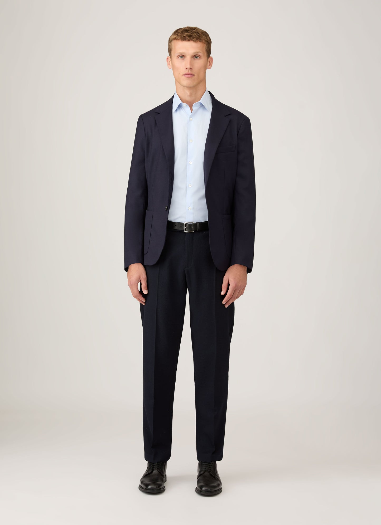 Mens Sea Island Cotton Smart Shirt In Light Blue