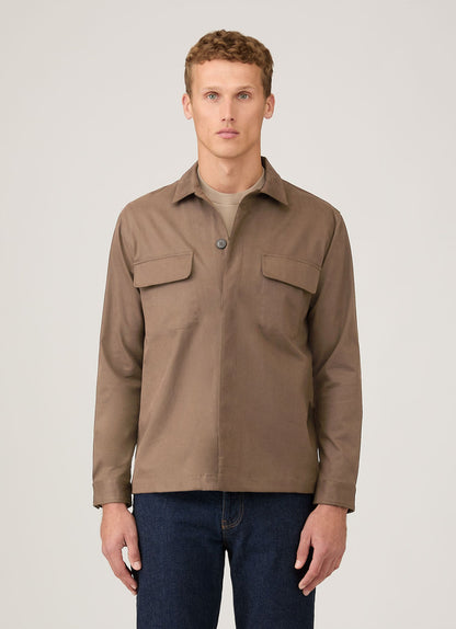 Mens Cotton Cashmere Overshirt In Dark Stone Msht2129 Whdc