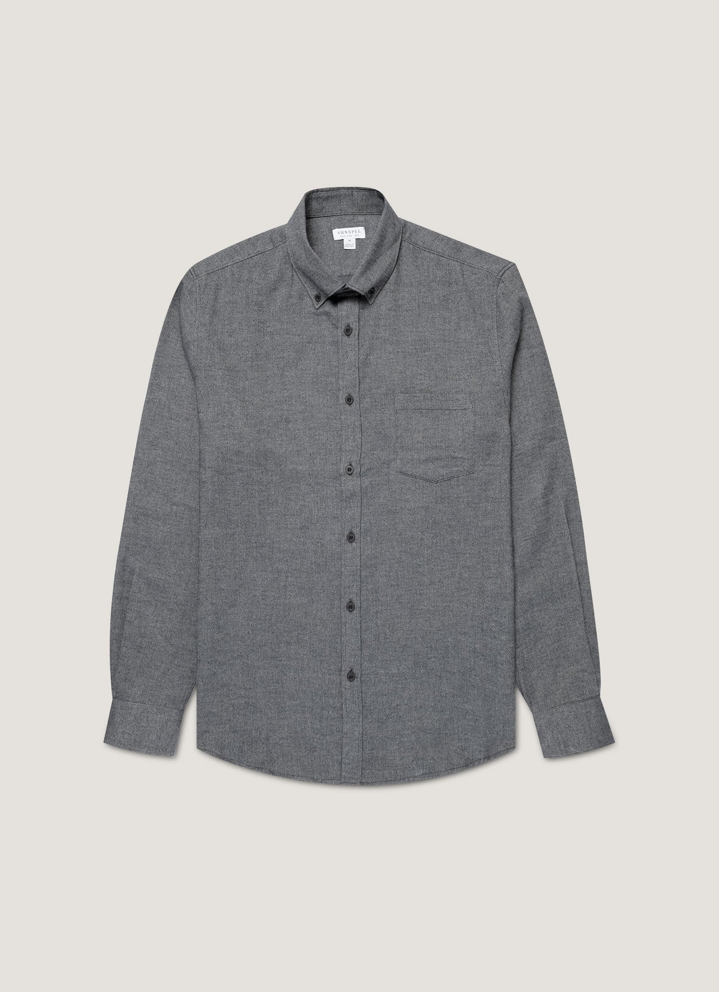 Mens Brushed Cotton Shirt In Charcoal Melange Msht2135 Gyad