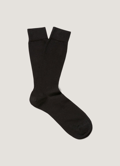 Mens Long Staple Cotton Sock In Black