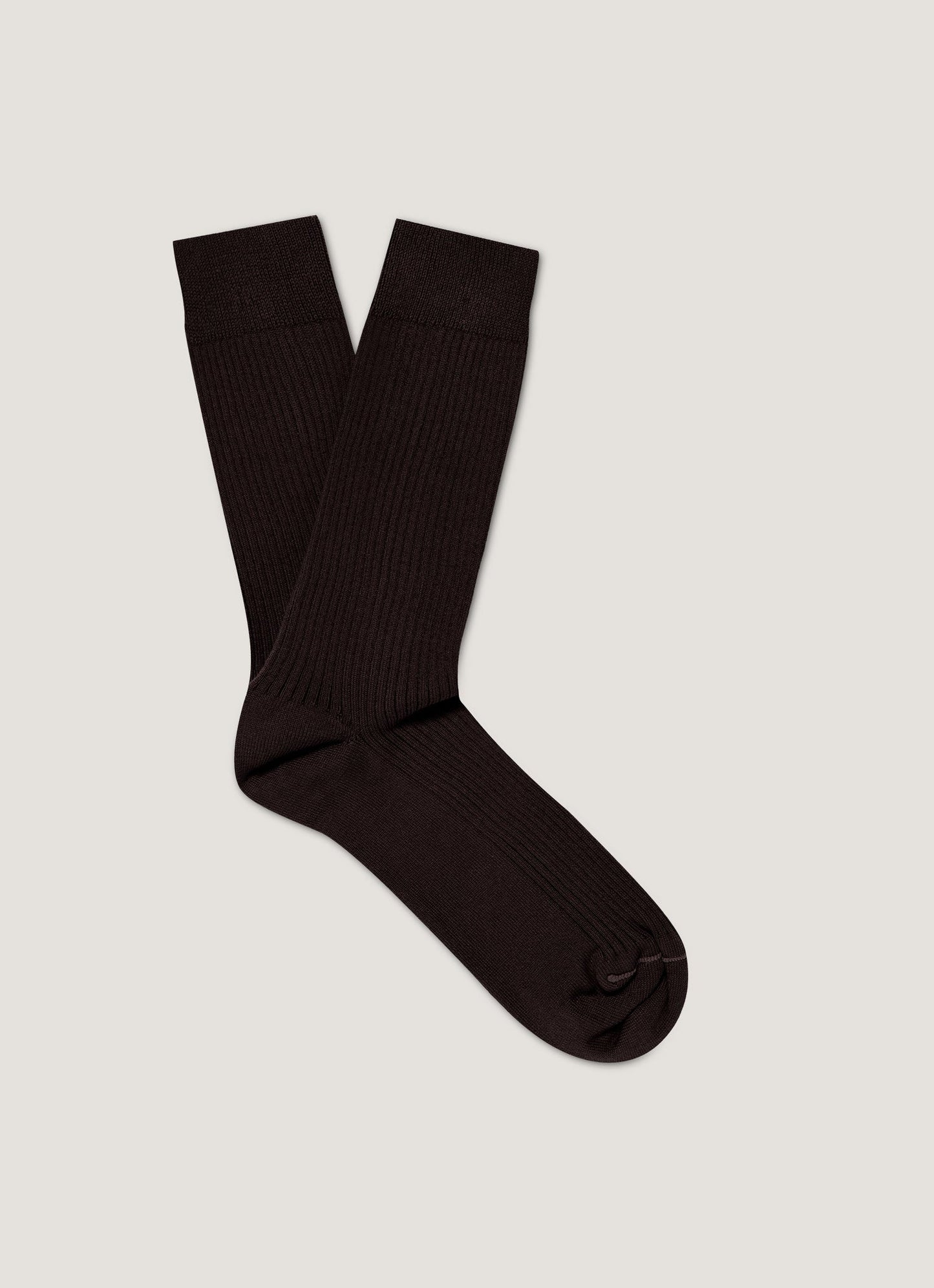 Mens Cotton Ribbed Socks In Truffle Msoc9479 Brgd