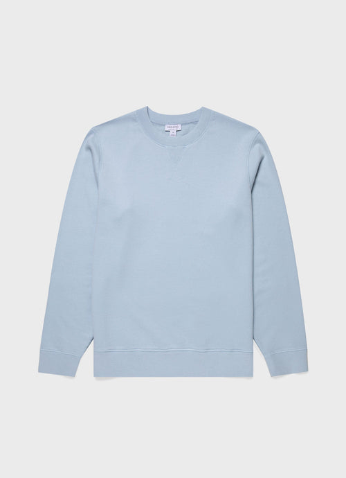 Mens Loopback Sweatshirt In Blue Mist Mswe1516 Buvq