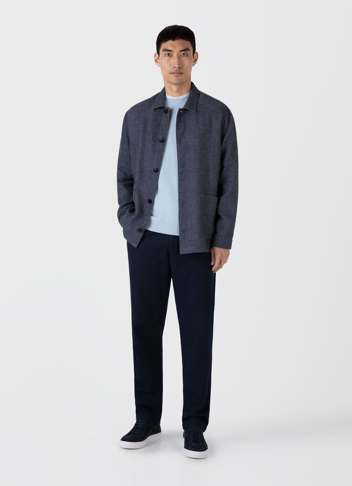 Mens Loopback Sweatshirt In Blue Mist Mswe1516 Buvq