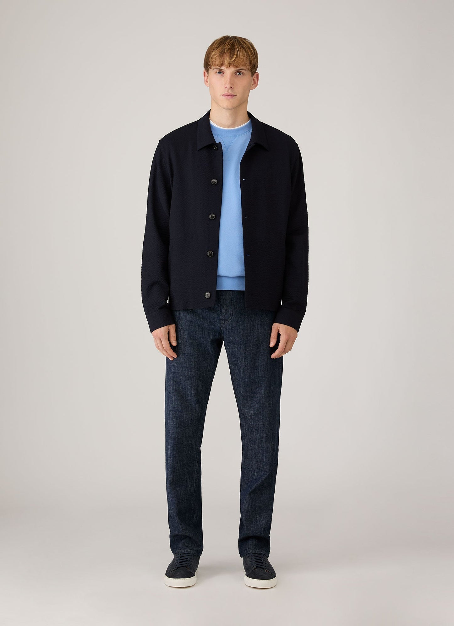 Mens Loopback Sweatshirt In Azure Blue Mswe1516 Buww