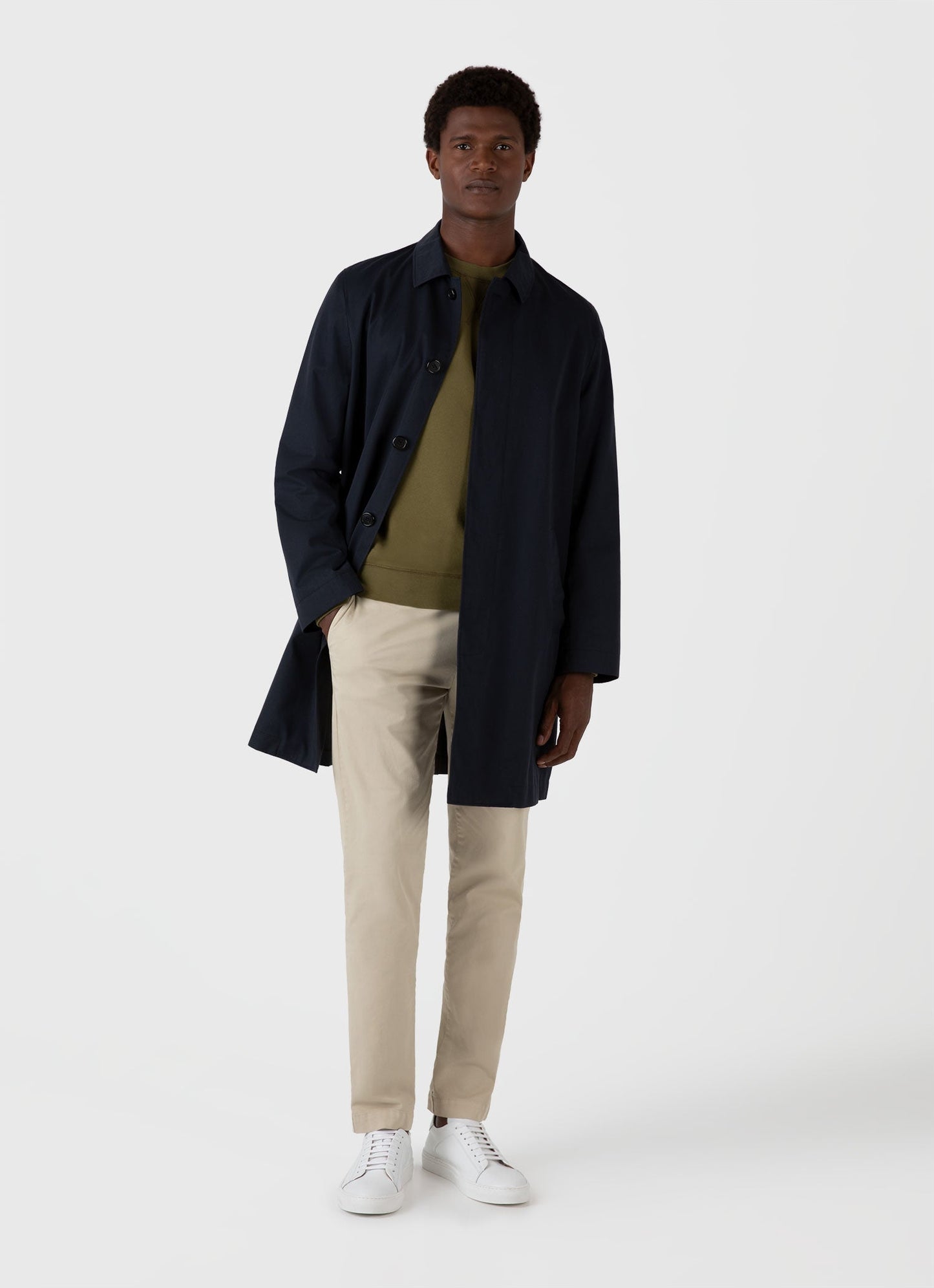 Mens Loopback Sweatshirt In Olive Green Mswe1516 Gnia