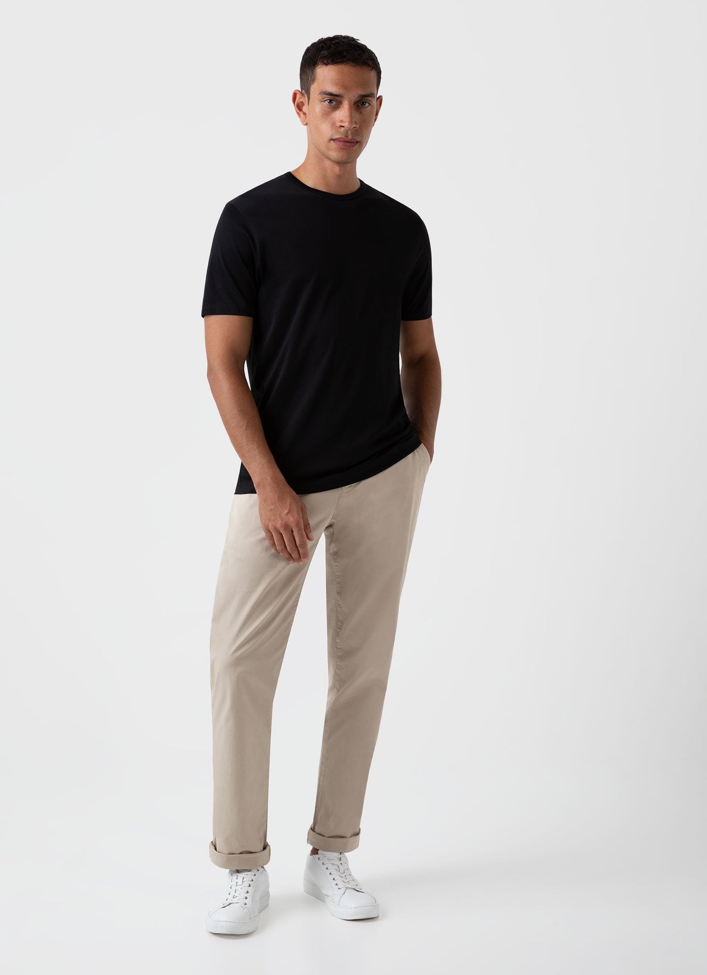 Mens Cotton Twill Stretch Slim Fit Chino Light Stone Mtrs3018