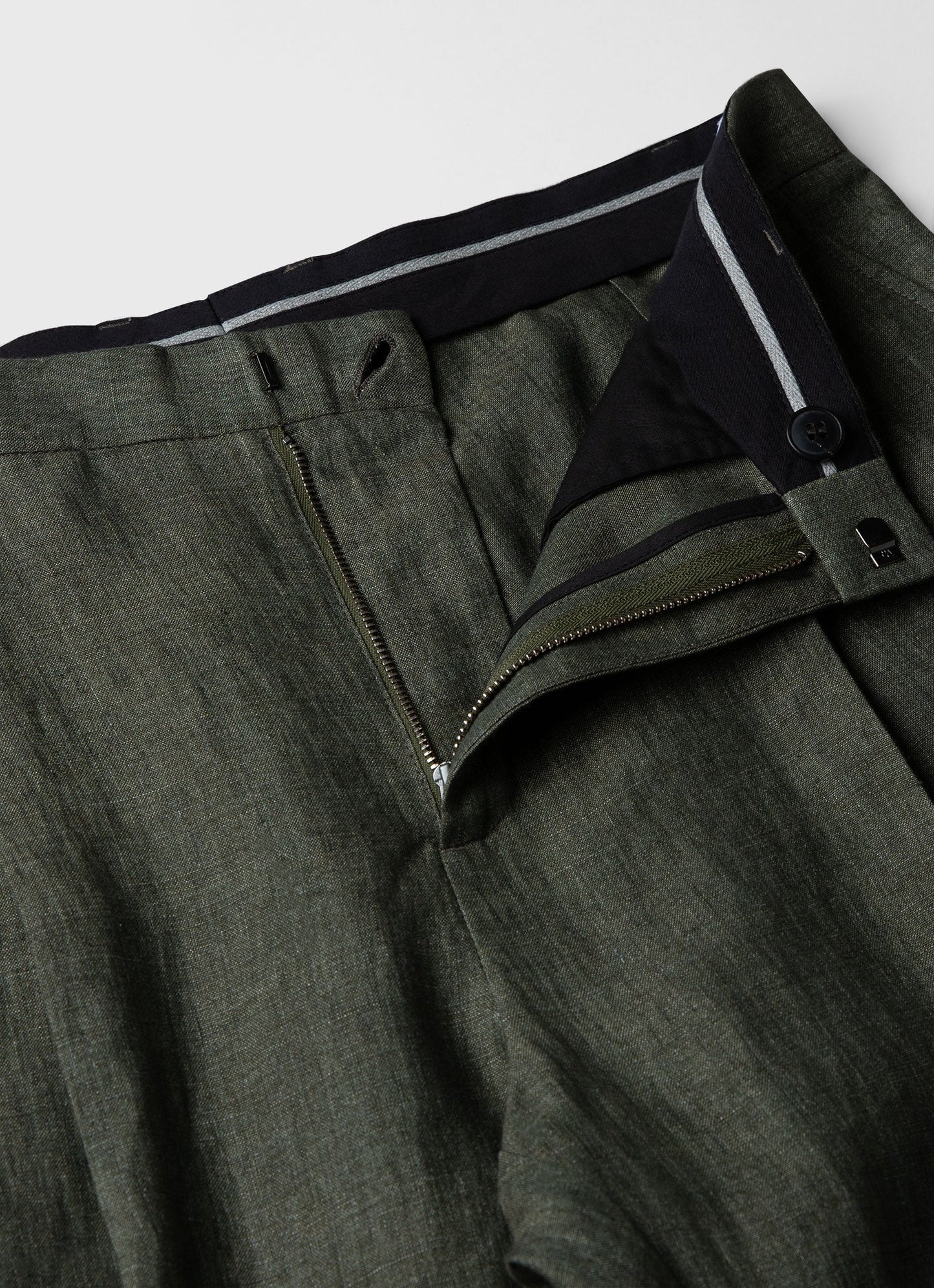 Mens Pleated Linen Trouser In Light Khaki Mtrs3049 Gnht