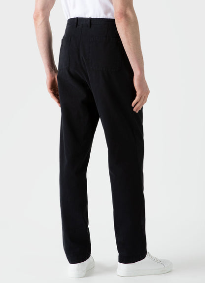 Mens Brushed Cotton Chore Trouser In Black Mtrs3075 Bkaa