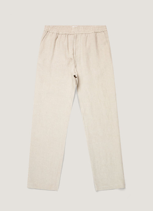 Mens Linen Drawstring Trouser In Sand Mtrs3092 Brbd