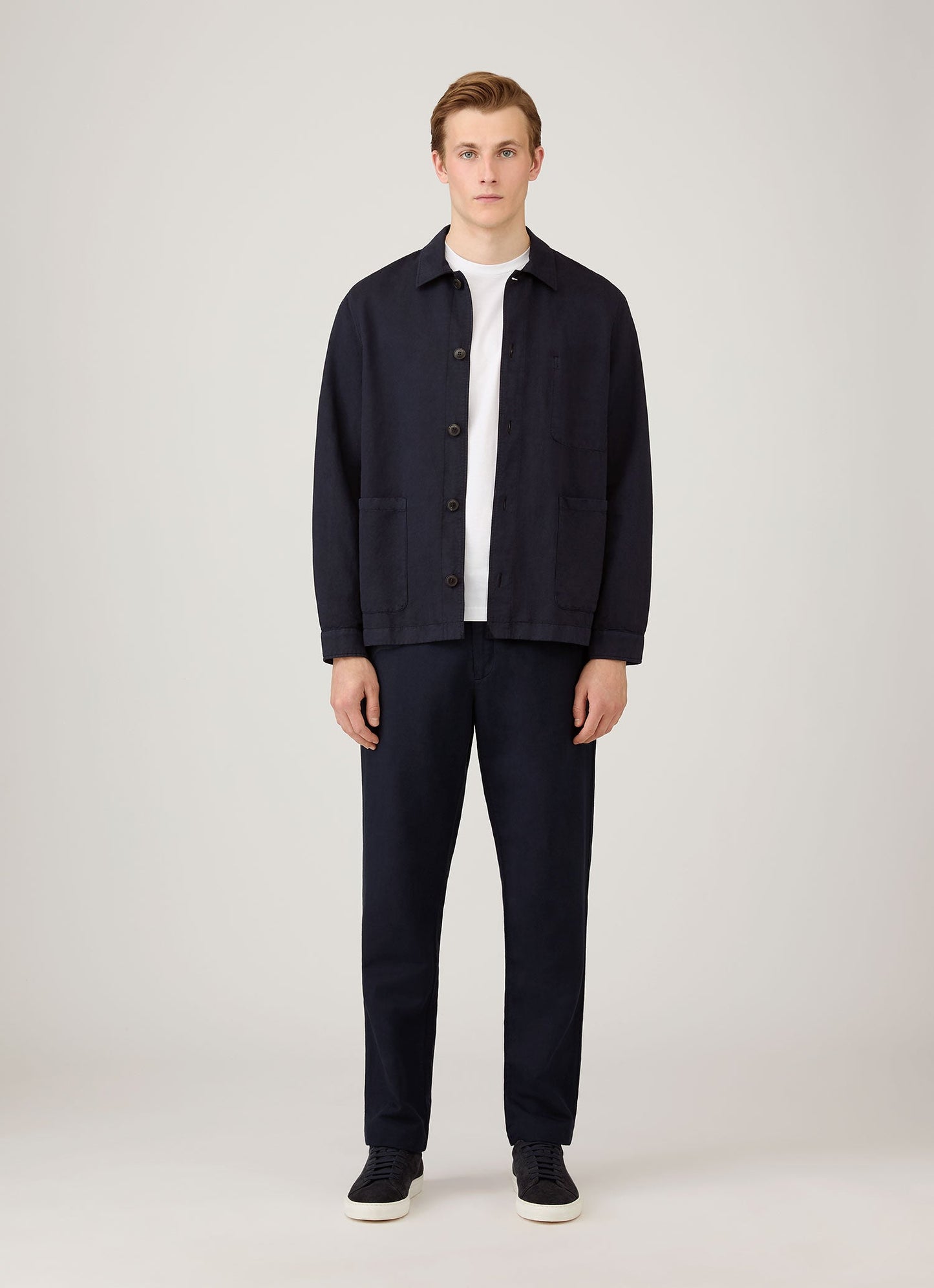 Mens Cotton Linen Trouser In Navy Mtrs3136 Buaa