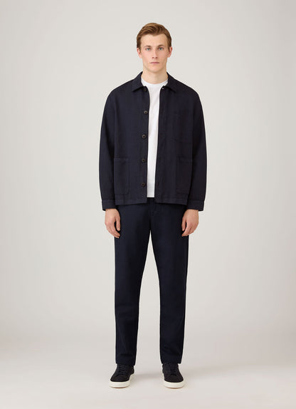 Mens Cotton Linen Trouser In Navy Mtrs3136 Buaa