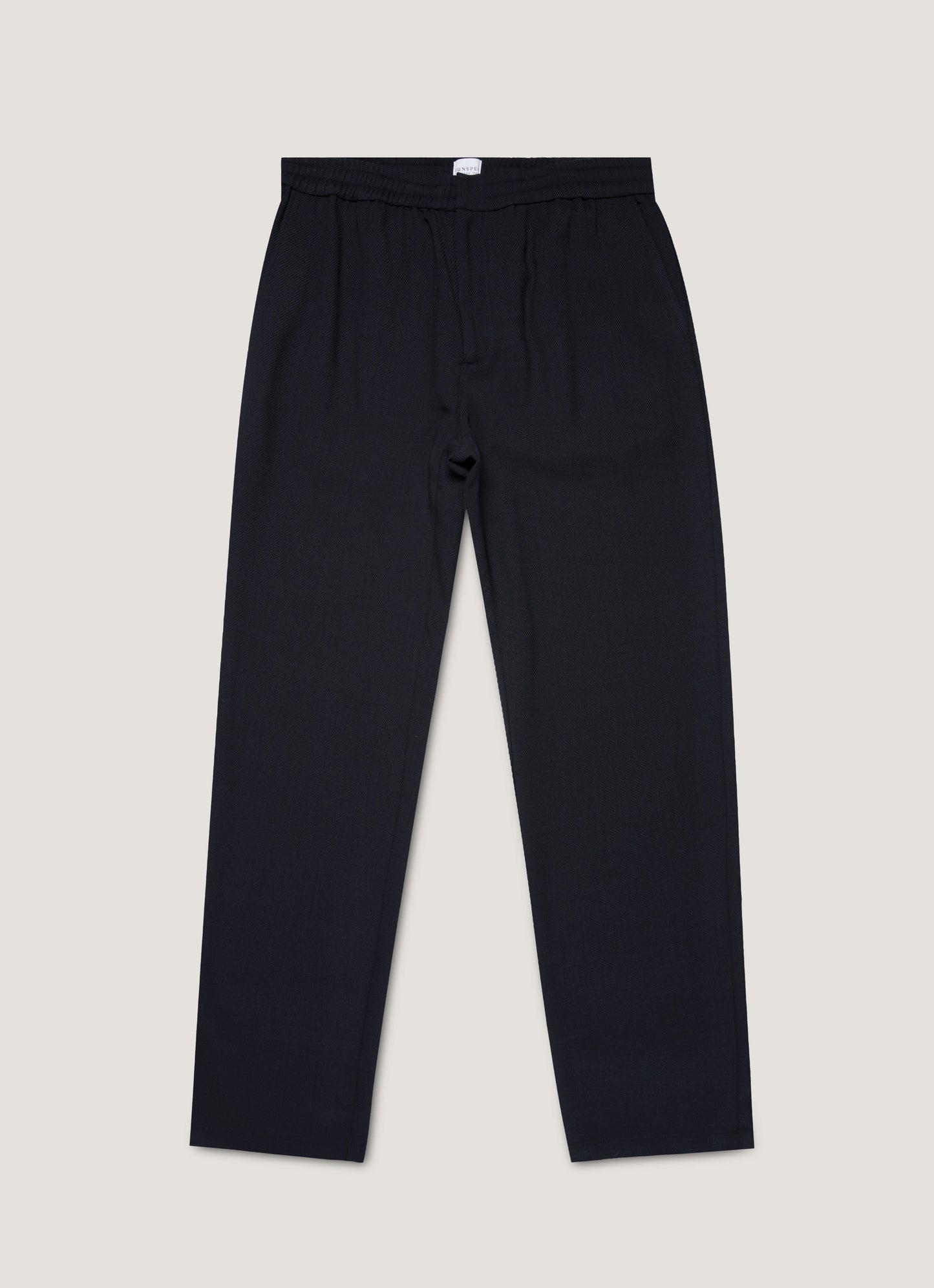 Mens Textured Wool Drawstring Trouser In Navy Mtrs3120 Buaa