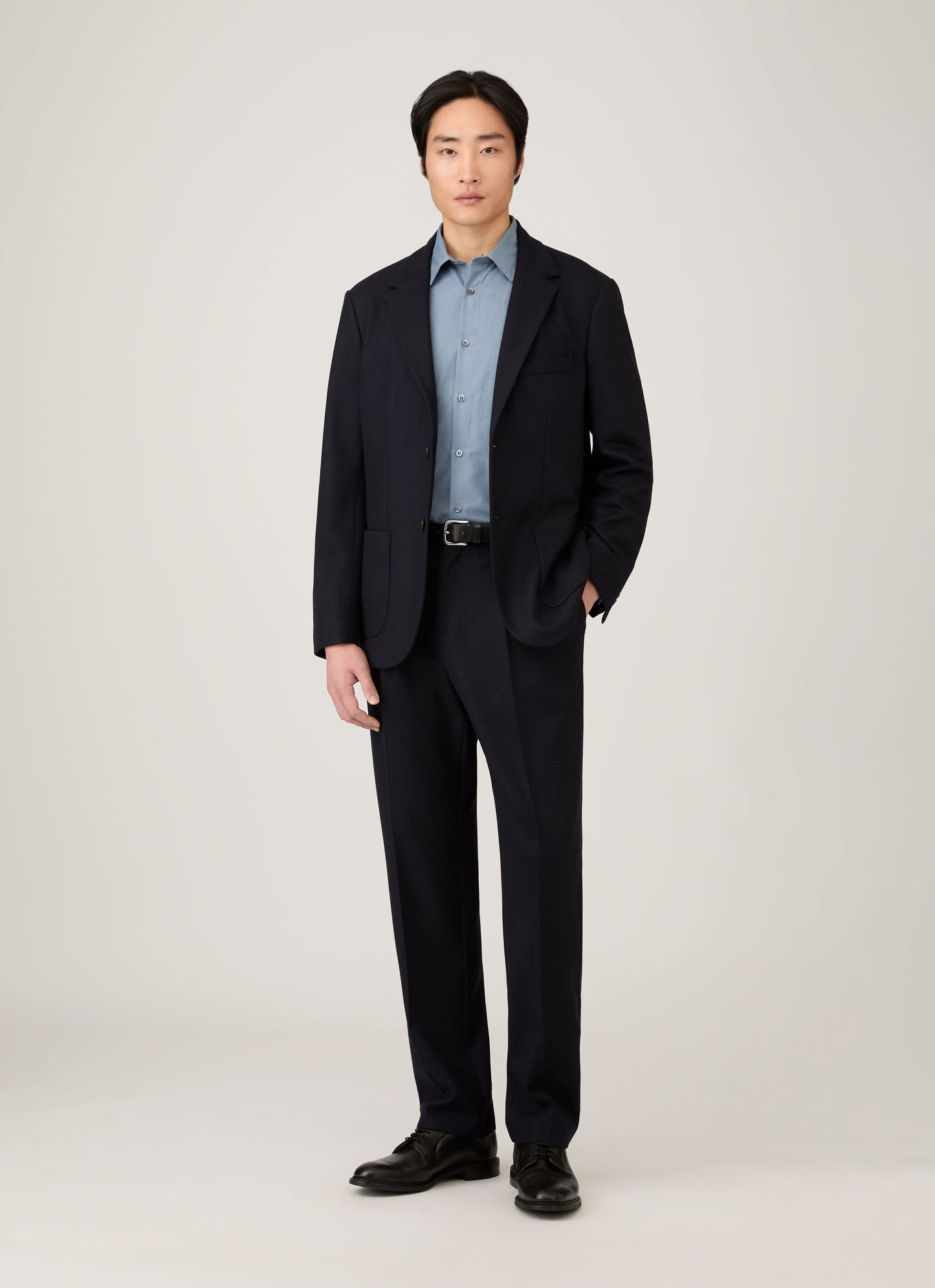 Mens Boiled Wool Trouser In Navy Mtrs3121 Buaa