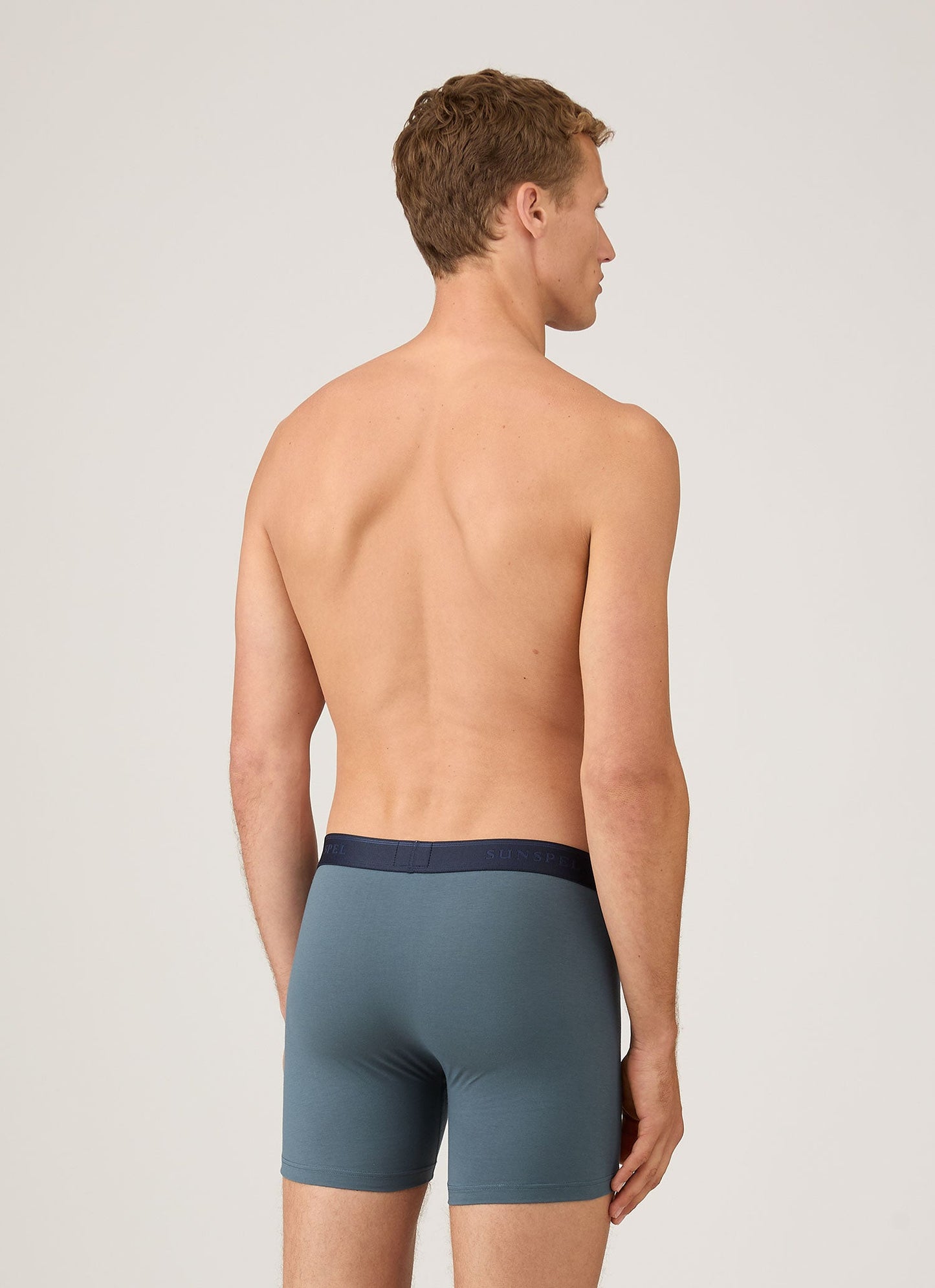 Mens Cotton Stretch Boxer Briefs In Dark Petrol Mtru4614 Bujy
