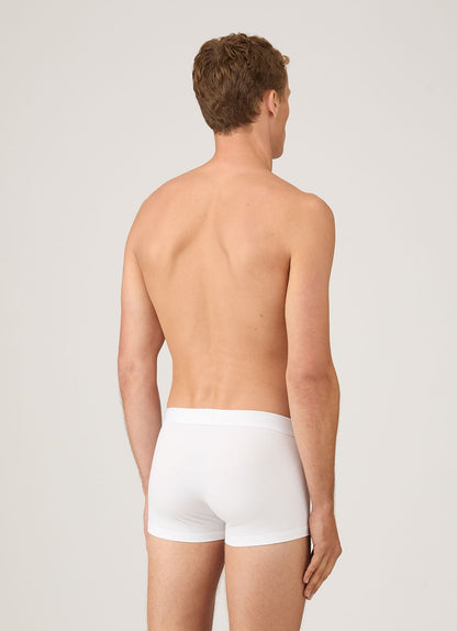 Mens Stretch Cotton Trunks In White