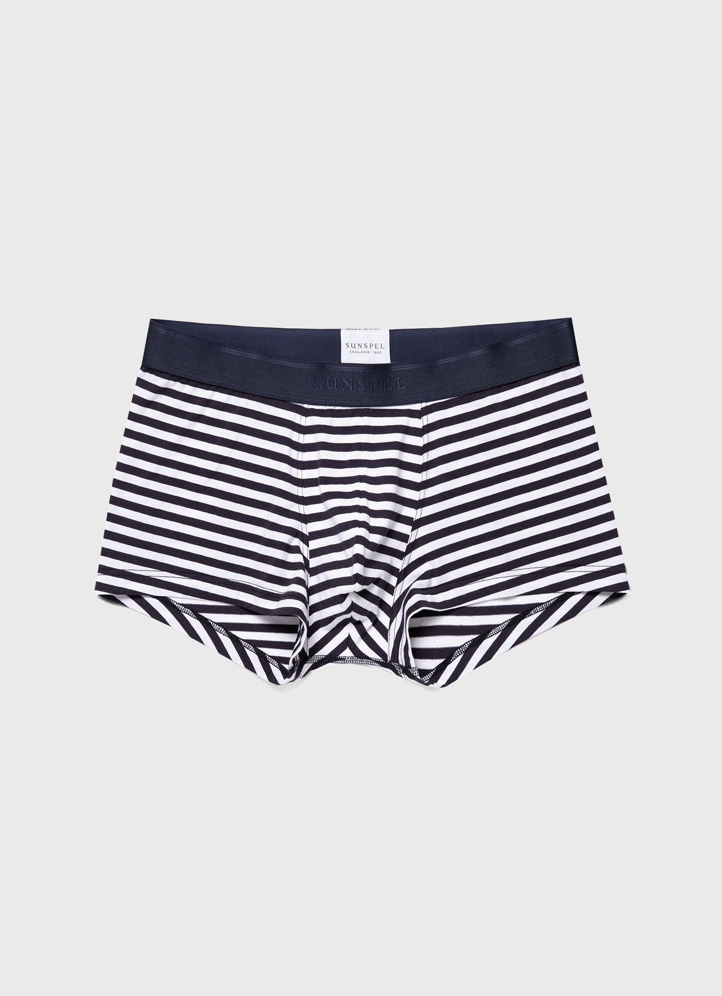 Mens Stretch Cotton Trunks In White Navy Mtru4615Ses Stml