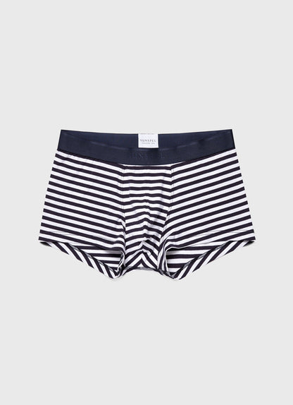 Mens Stretch Cotton Trunks In White Navy Mtru4615Ses Stml