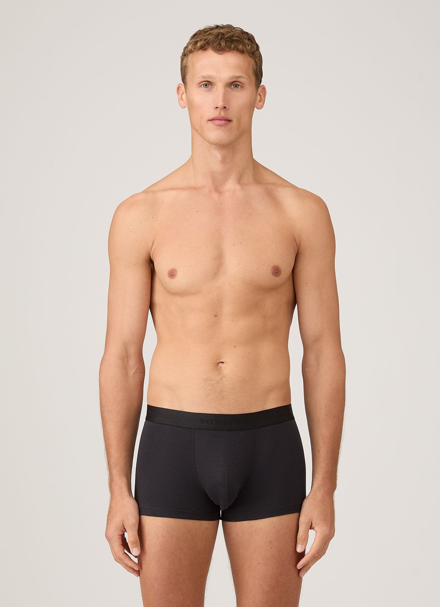 Mens Sea Island Cotton Trunks In Black Mtru4622 Bkaa
