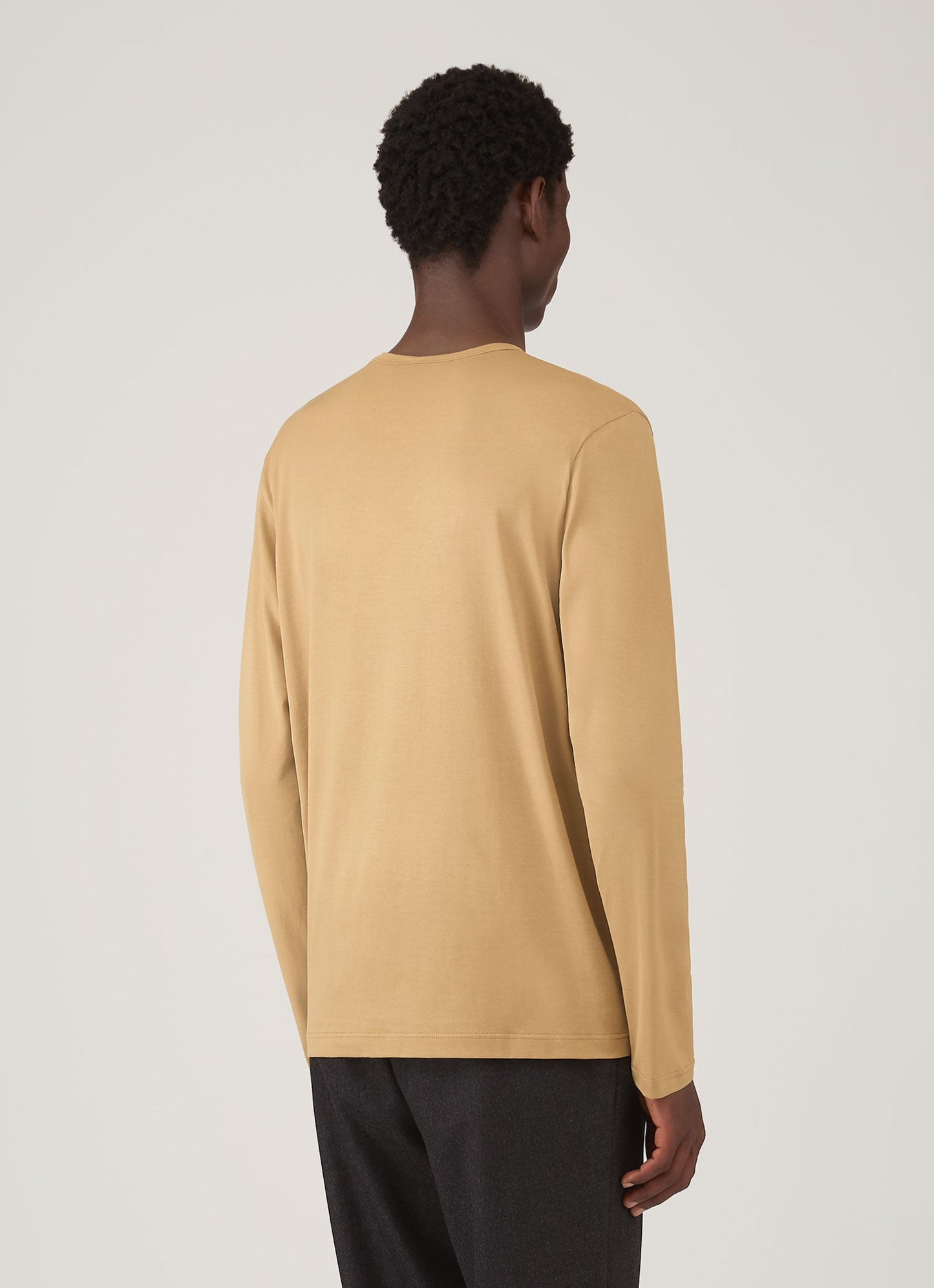 Mens Long Sleeve Classic Tshirt In Tan Mtsh0003 Brgm