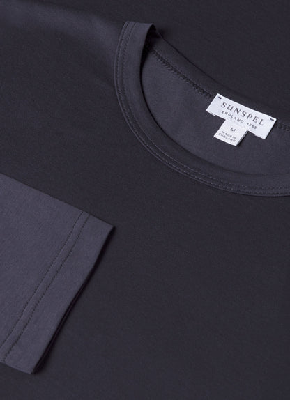 Long Sleeve Crew Neck T Shirt Navy
