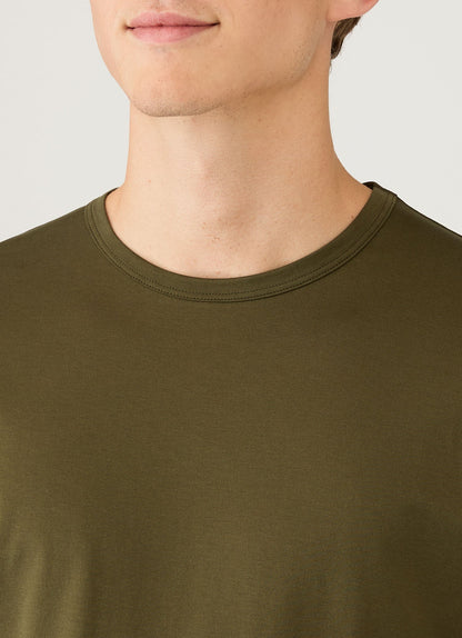 Mens Long Sleeve Classic Tshirt In Deep Olive Mtsh0003 Gniz