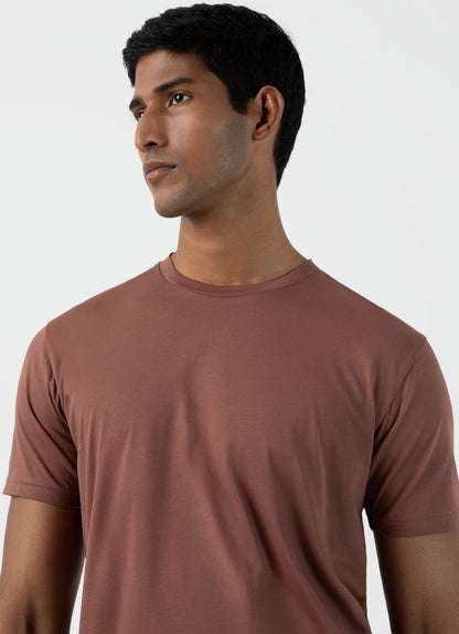 Mens Riviera Midweight T Shirt In Brown Mtsh0007S Bret