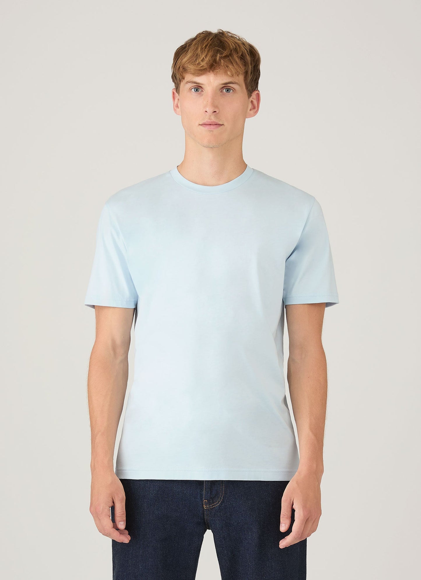 Mens Riviera Midweight Tshirt In Frost Blue Mtsh0007S Buwo