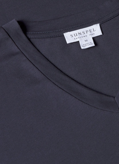 Mens Riviera V Neck T Shirt In Navy