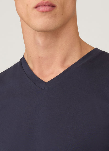 Mens Riviera V Neck T Shirt In Navy