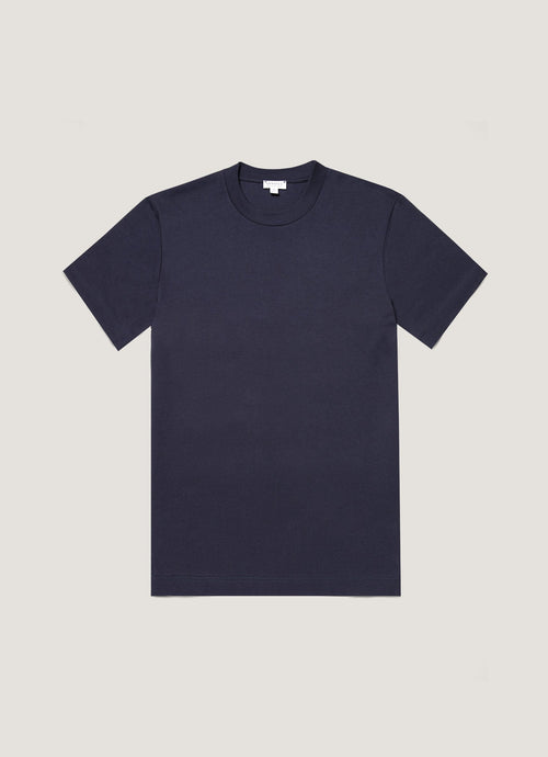 Mens Relaxed Fit Heavyweight Tshirt In Navy Mtsh0181 Buaa
