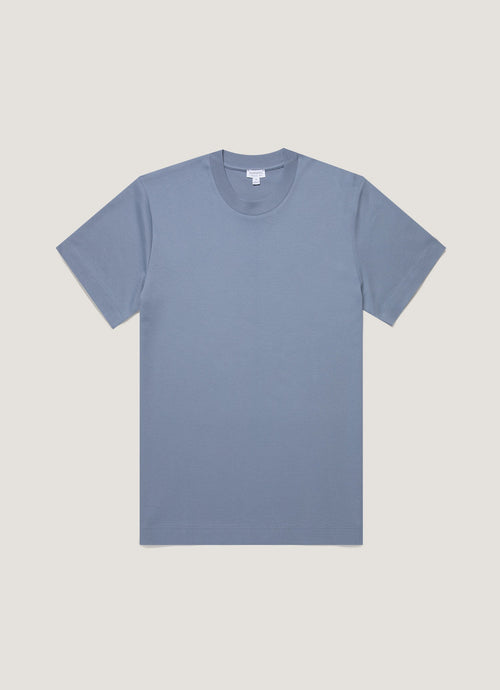 Mens Relaxed Fit Heavyweight Tshirt In Vintage Blue Mtsh0181 Buwb