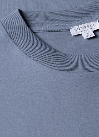 Mens Relaxed Fit Heavyweight Tshirt In Vintage Blue Mtsh0181 Buwb