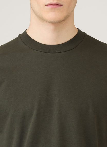 Mens Relaxed Fit Heavyweight Tshirt In Dark Green Mtsh0181 Gnin