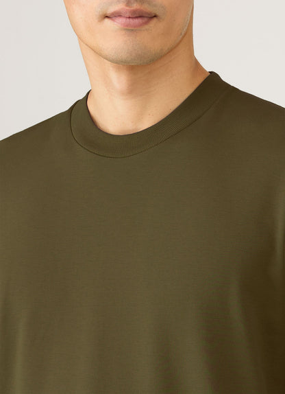 Mens Relaxed Fit Heavyweight Tshirt In Deep Olive Mtsh0181 Gniz